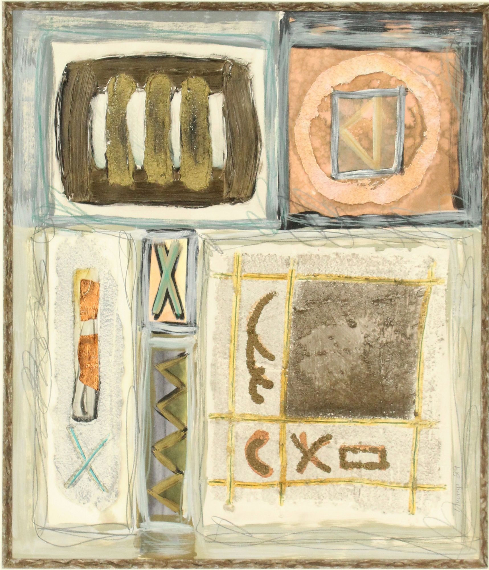 Artwork by Anton Fortescu-smyth, Anton Fortescu Smyth (Born 1936) American, Abstract Mixed Media Painting Titled "Thrump, Made of Mixed Media Painting