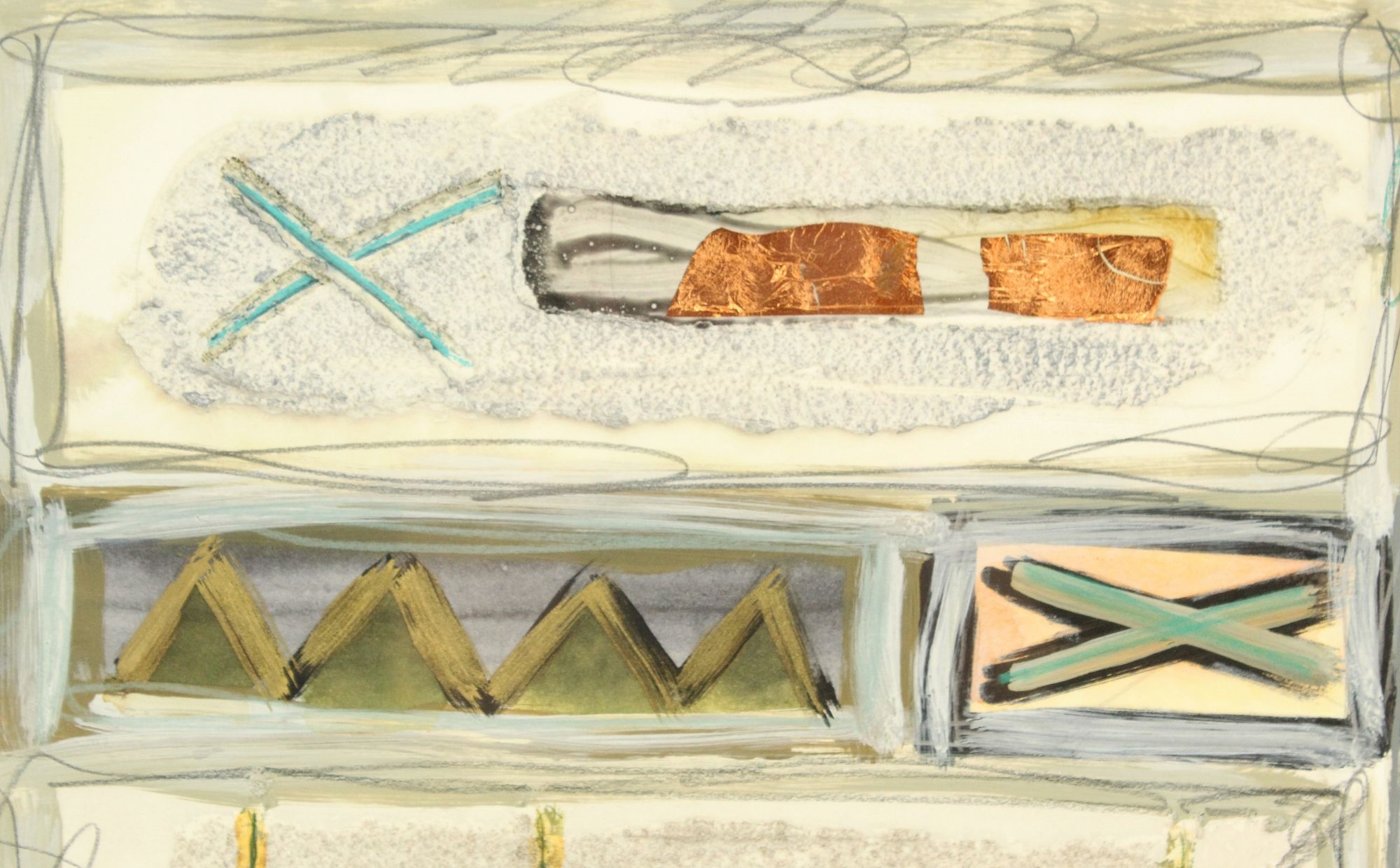 Artwork by Anton Fortescu-smyth, Anton Fortescu Smyth (Born 1936) American, Abstract Mixed Media Painting Titled "Thrump, Made of Mixed Media Painting