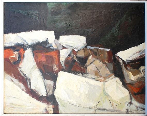 Alexander Nepote (1913-1986) American, 1957 "Below Summit" Abstract Painting by Alexander Nepote, 1945