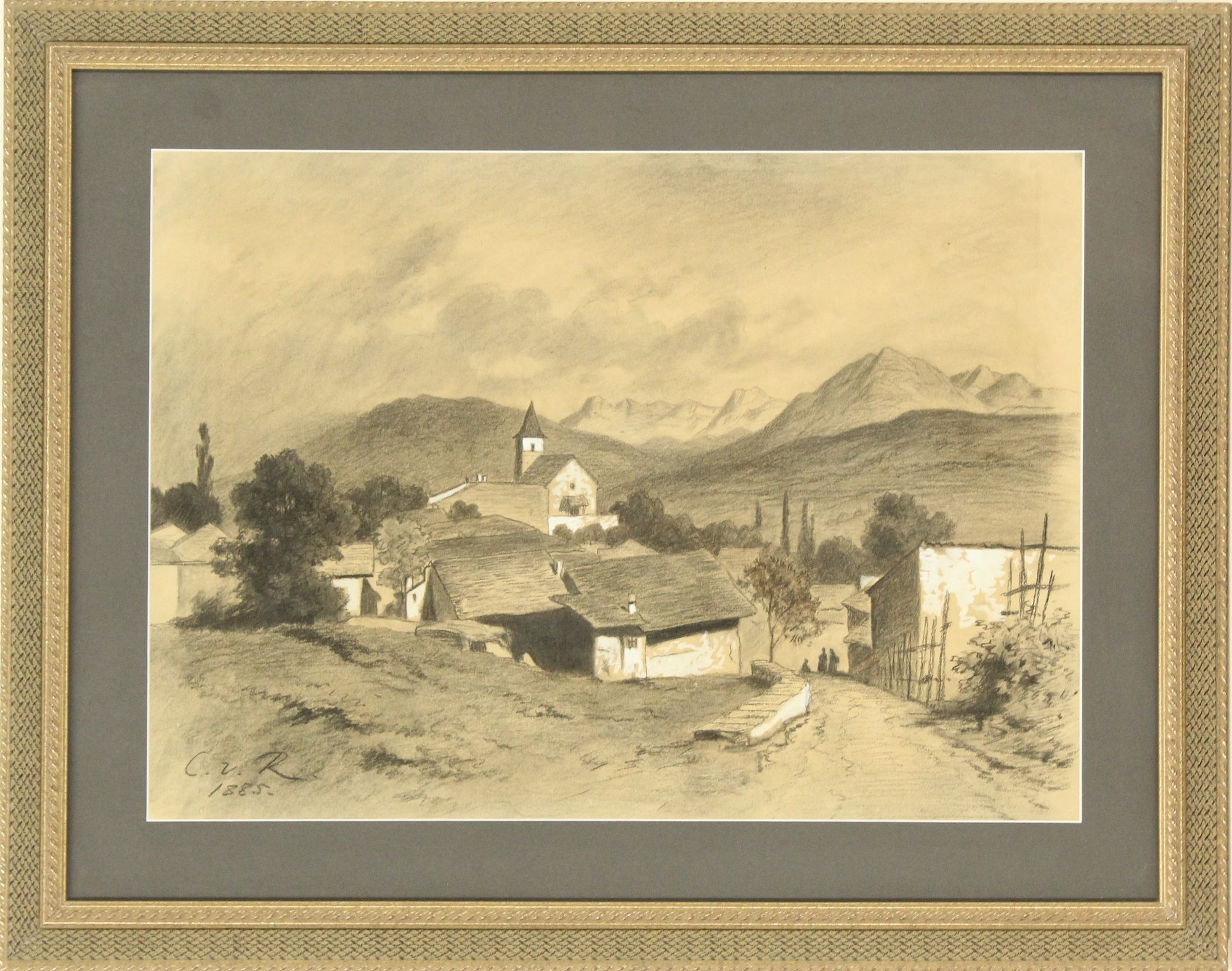 German School, 19th Century | 1885 German Graphite Drawing of Rural ...