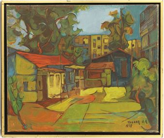 Ezra Talker (1936-2009) Israeli, Oil on Canvas Painting - Ezra Talker