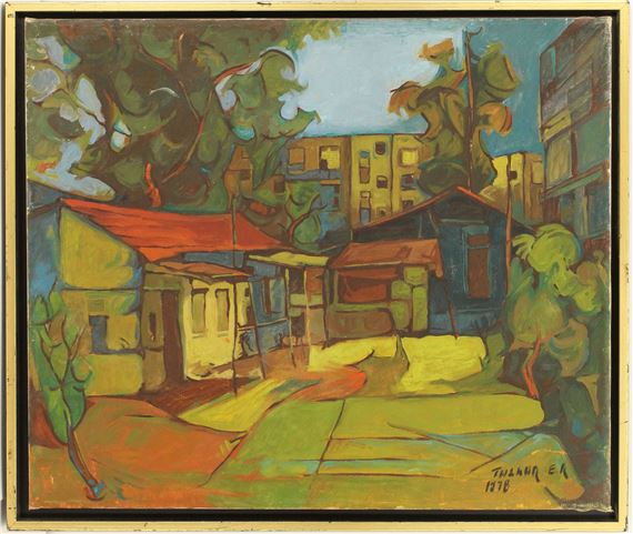 Ezra Talker (1936-2009) Israeli, Oil on Canvas Painting - Ezra Talker