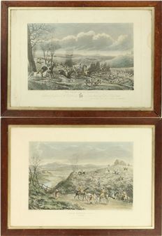A Pair of 19th Century British Sporting Prints After William Parry Hodges "The Chase and Death of the Roebuck" and "Hare Hunting, SOHO" Plate 1 - William Parry Hodges
