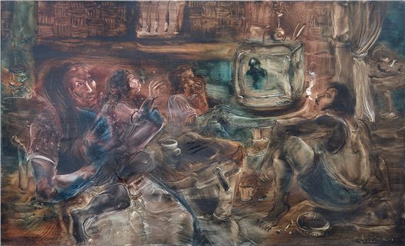 Nonton Televisi by Putu Wirantawan, 2001