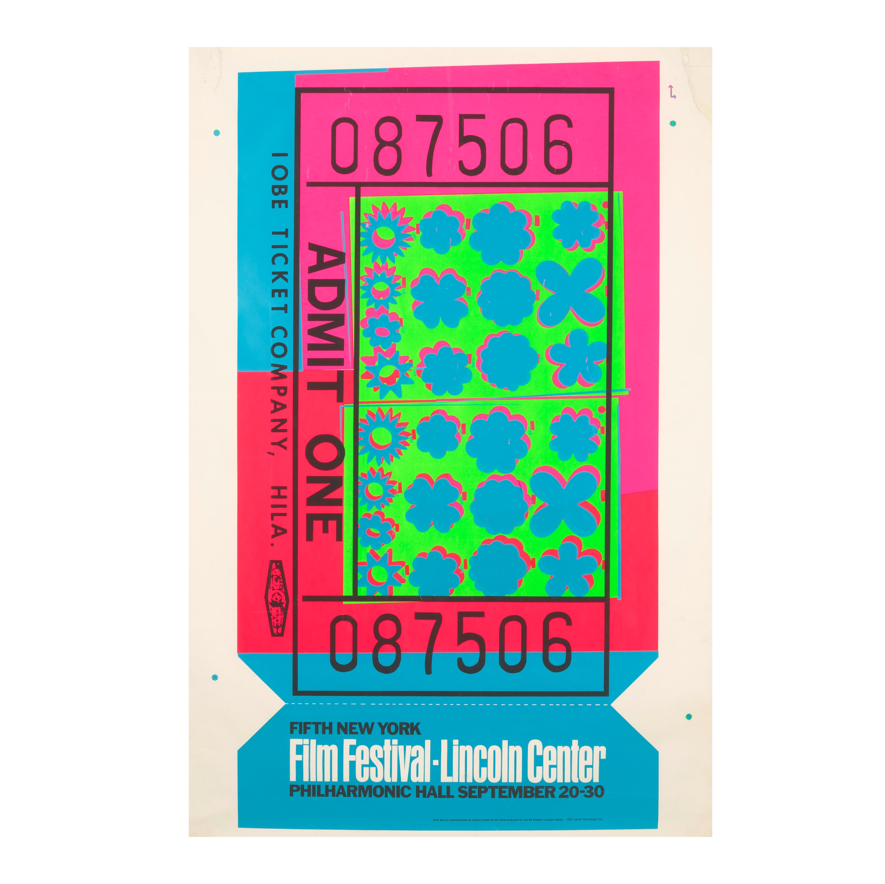 Andy Warhol | Lincoln Center Ticket (1967) | MutualArt