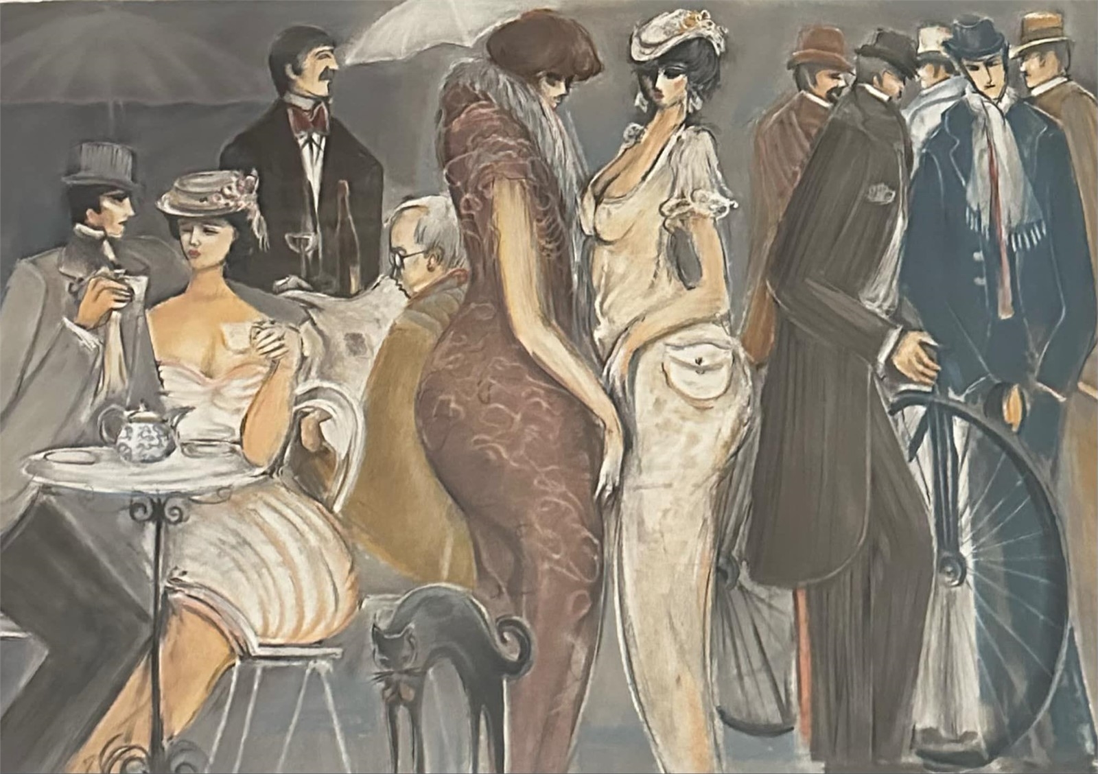 Artwork by Isaac Maiman, Tea for Two, Made of lithograph