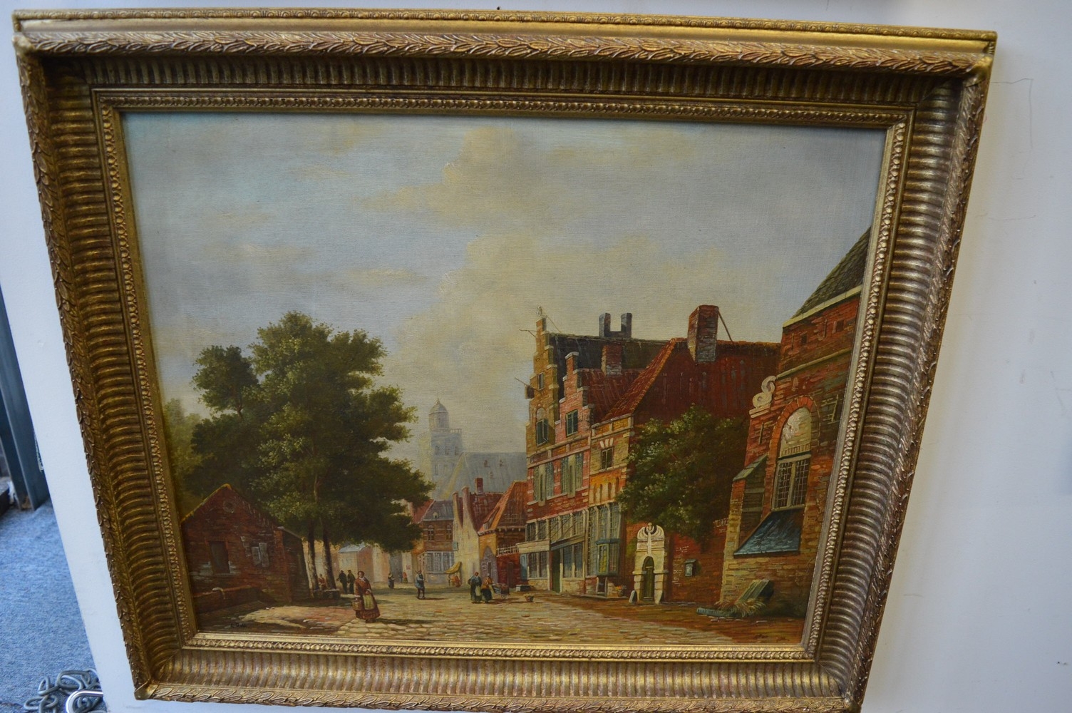 L. Roth | Dutch street scene with buildings, trees and figures | MutualArt