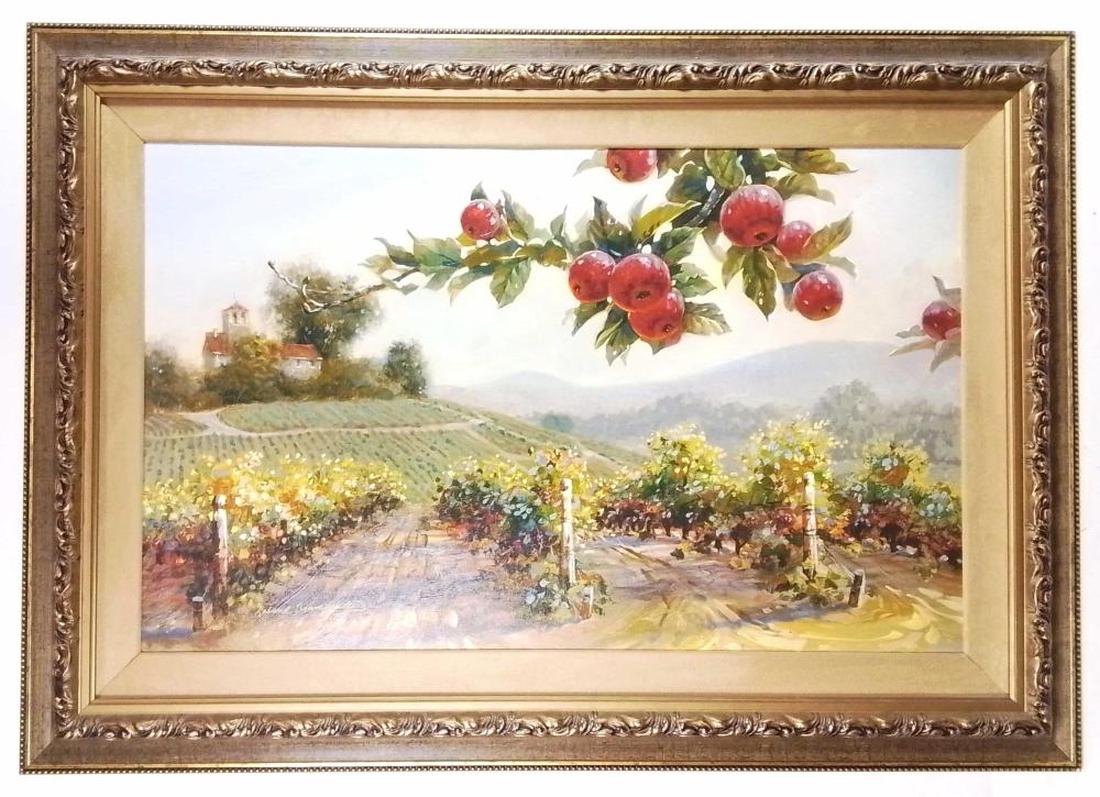 Artwork by Leland D. Beaman, Winery Landscape, Made of Oil On Canvas