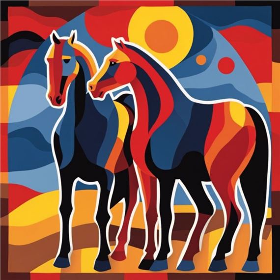 Horse sunset by Grupa Three Art, 2024