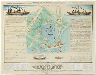 John Hutchings Lithograph, The Origins of Steam Navigation - John Hutchins