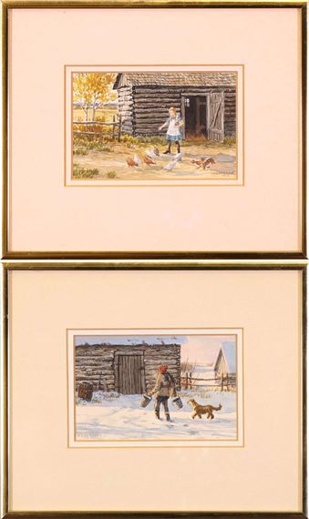 Untitled, Girl Feeding the Chickens; 1982 - Isabel Levesque