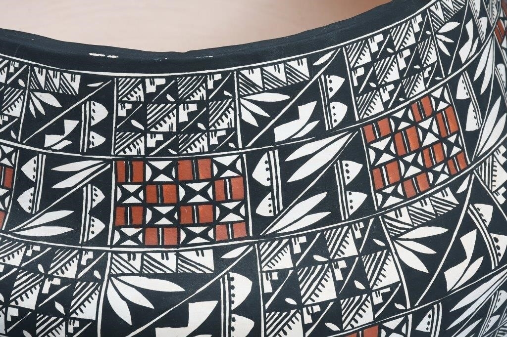 Artwork by Manuel Stevens, LARGE MANUEL STEVENS POLYCHROME ACOMA POT, Made of hand painted