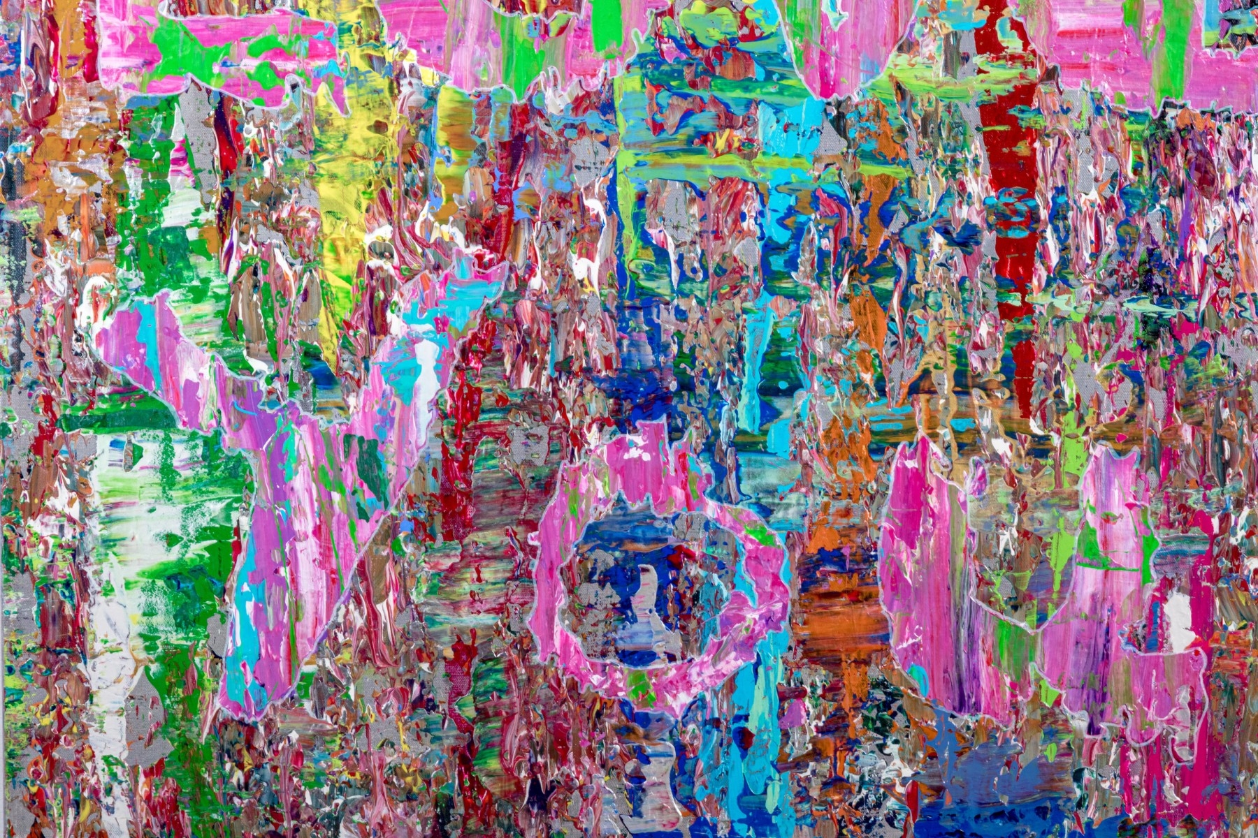 John Fatse | Large Scale Layered Acrylic On Canvas | MutualArt