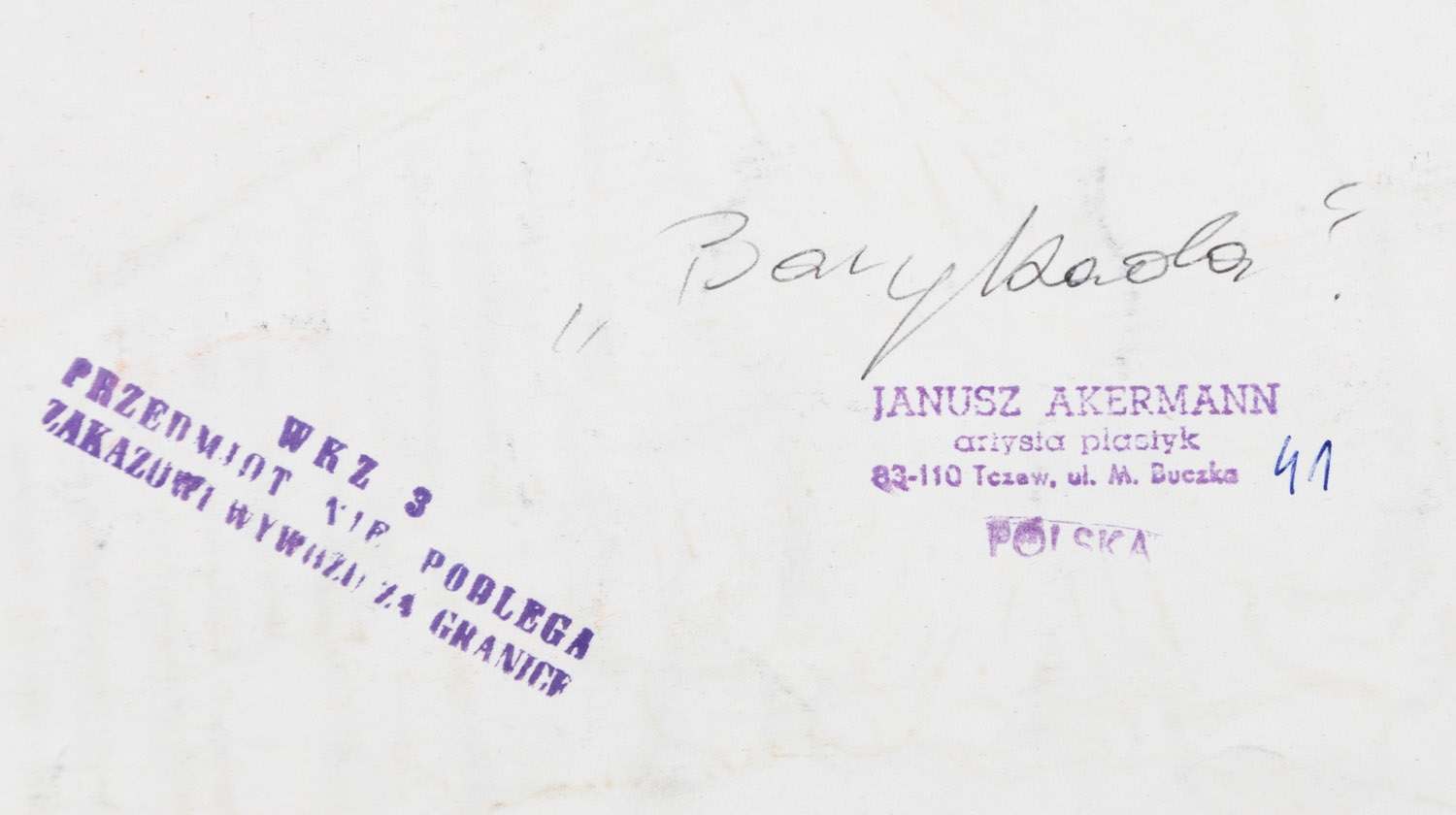 Artwork by Janusz Akerman, Baricaded from Year 1981, Made of linocut/paper