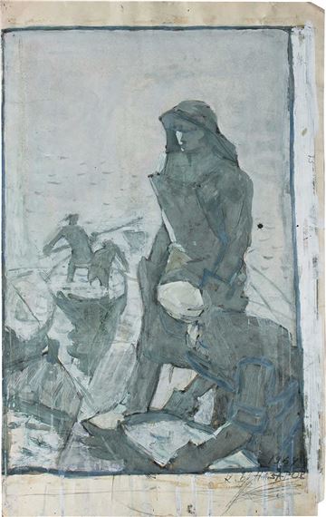 Astrakhan fishermen by Konstantin Borisovich Nazarov, 1964