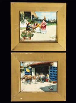 - Pareja de escenas andaluzas - Lucas Velez