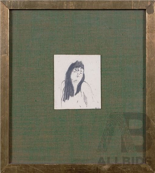 Michael Allen Shaw, (20th Century, British, 1937-), Head Study (1966), Pencil on Paper, 23 x 21 cm (frame)