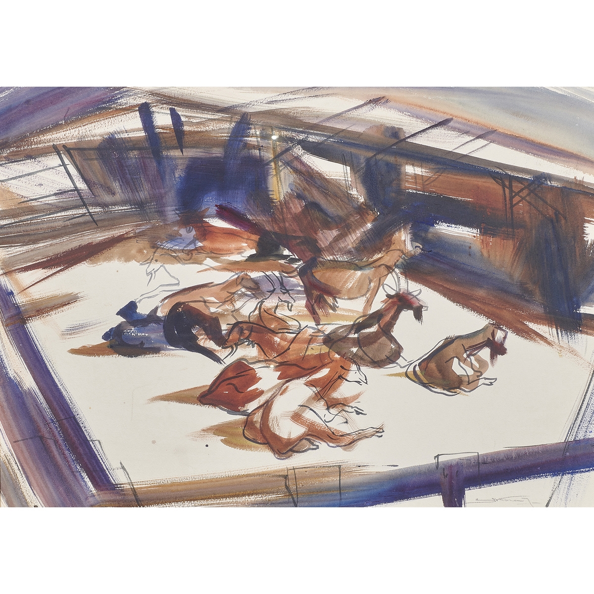Emil Kosa Jr. | Resting Goats | MutualArt