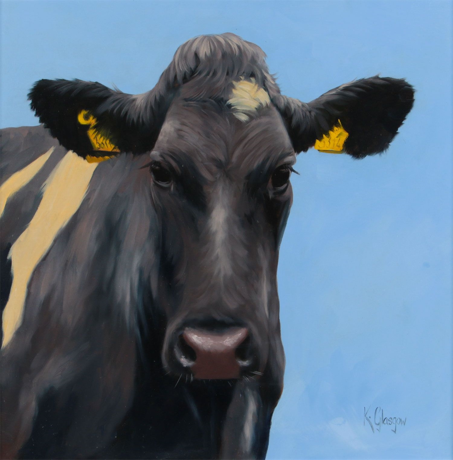 Artwork by Keith Glasgow, Lot 143 - Keith Glasgow, 'FRIESIAN COW', Made of OIL ON BOARD