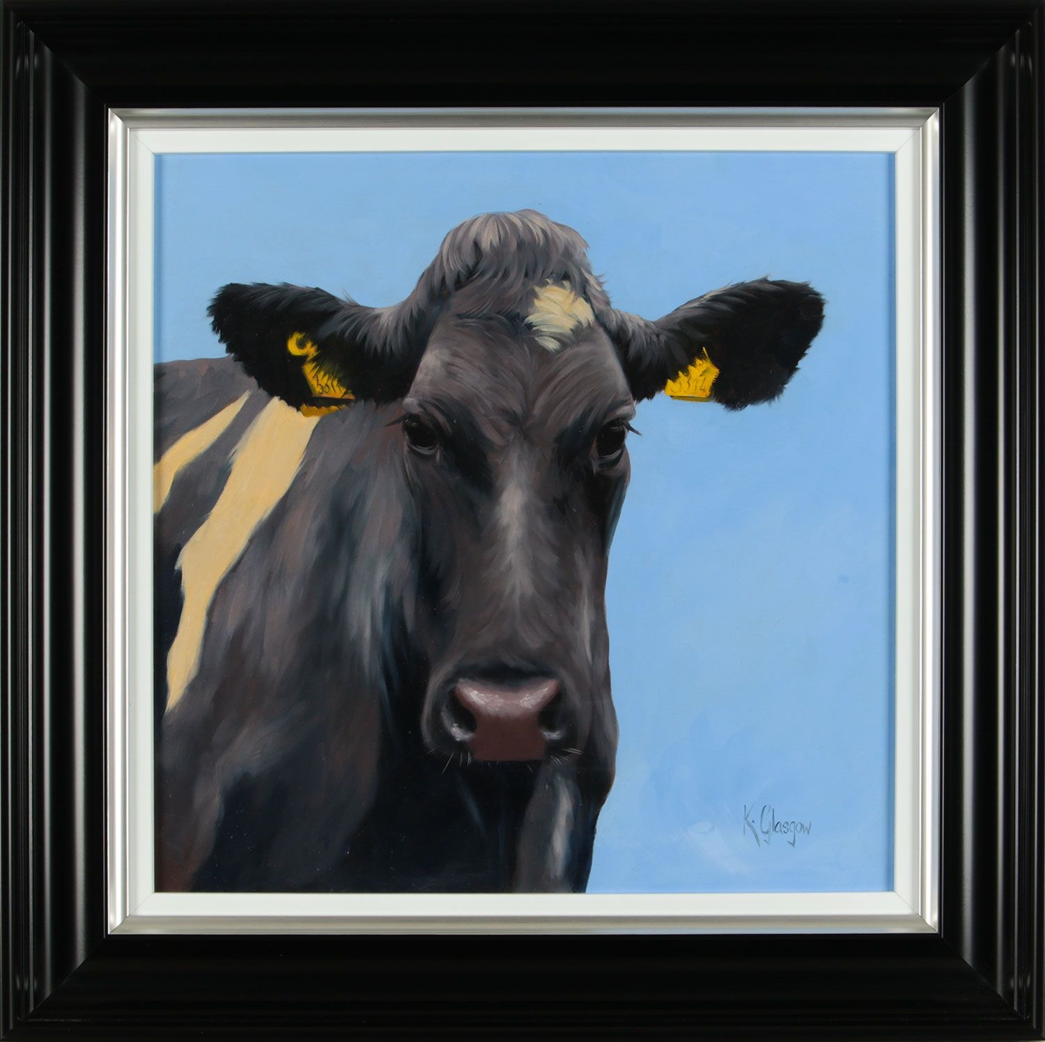 Artwork by Keith Glasgow, Lot 143 - Keith Glasgow, 'FRIESIAN COW', Made of OIL ON BOARD