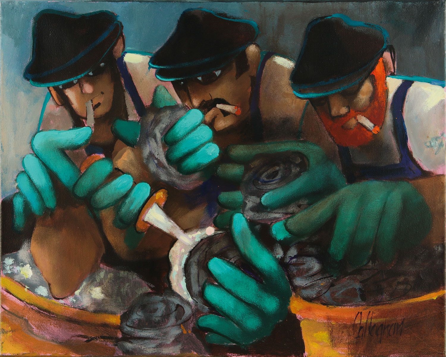 George Callaghan | Lot 206 - George Callaghan, 'SHELLING THE SCALLOPS ...