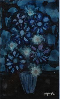 Still Life with Flowers in Blue - Stella Popowski