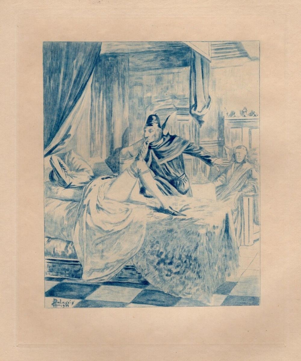 Artwork by Edmond Malassis, Guilty Pleasures I (Pêchés mignons I) (Cent Nouvelles Nouvelles), Made of copper plate engraving