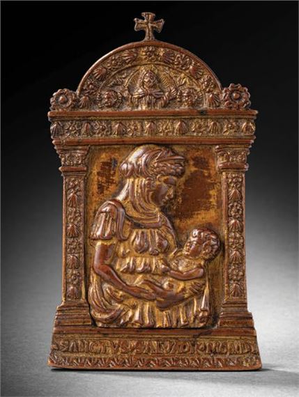 Gilded bronze Baiser de paix (Kiss of Peace) by Donatello, late 15th century