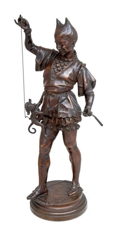 Artwork by Vincent-Désire Faure de Broussé, Faure de Brousse "Mephistopheles & Monkey" Bronze, Made of Patinated Bronze Sculpture