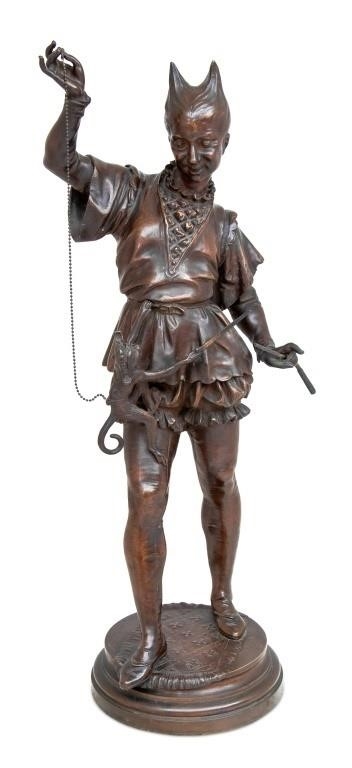 Artwork by Vincent-Désire Faure de Broussé, Faure de Brousse "Mephistopheles & Monkey" Bronze, Made of Patinated Bronze Sculpture