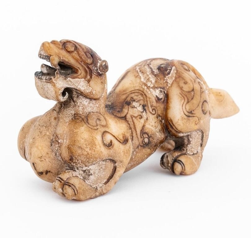 Chinese School | Chinese Archaic Hardstone Mythical Beast Sculpture ...