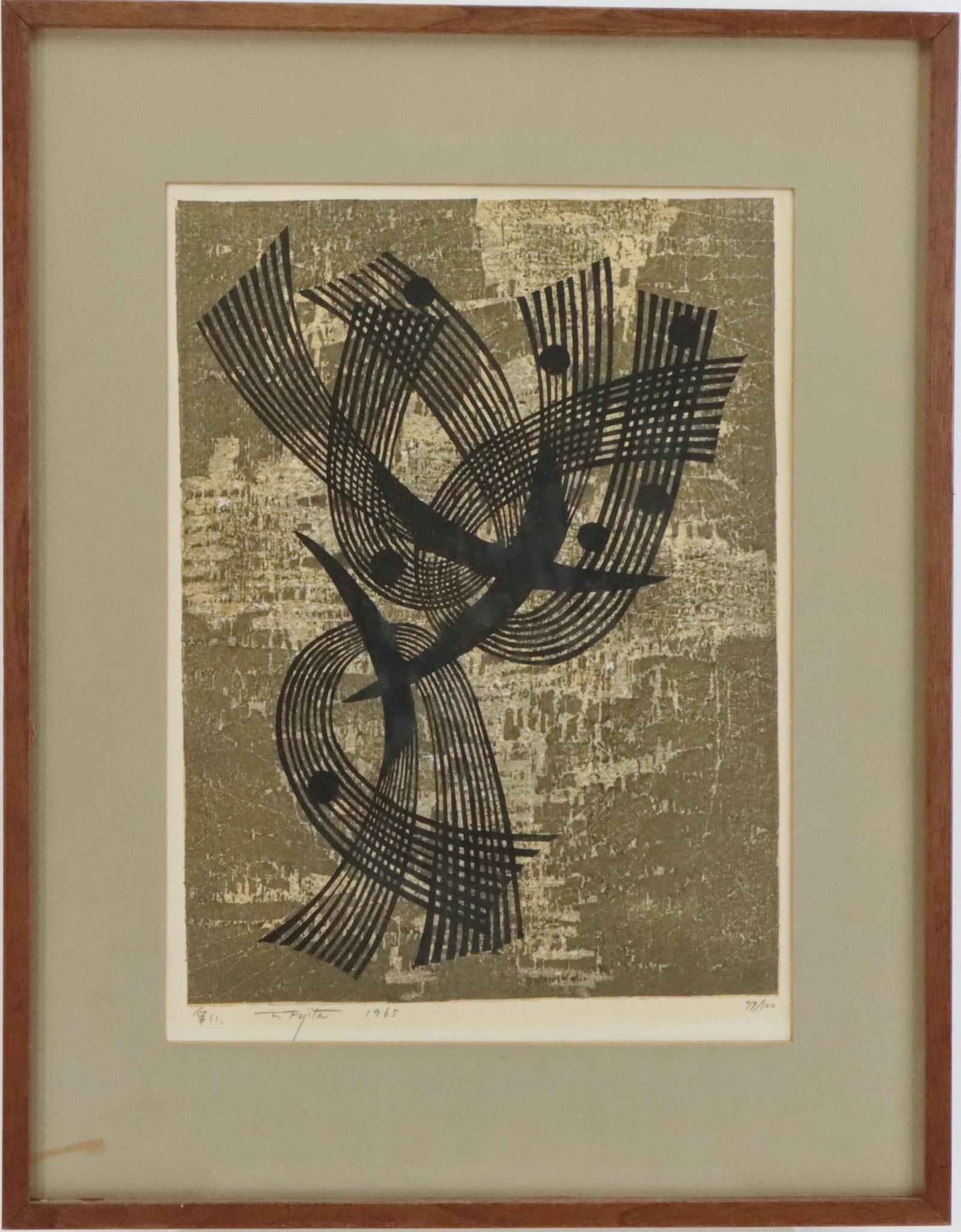 Artwork by Fumio Fujita, Pair of woodblock prints, Made of woodblock prints, pencil