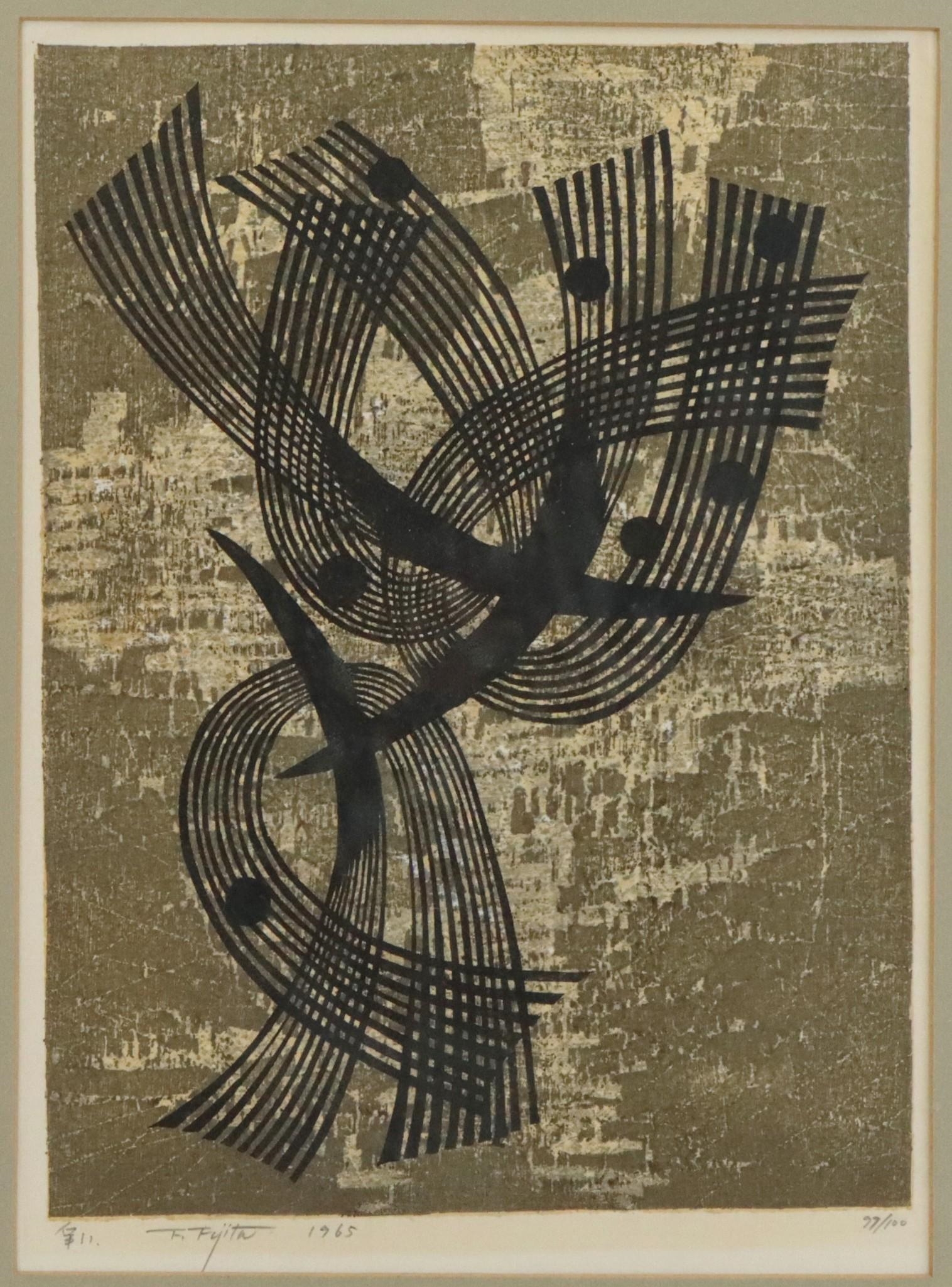 Artwork by Fumio Fujita, Pair of woodblock prints, Made of woodblock prints, pencil