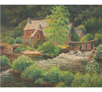 "Le Moulin Neuf, le bois d'Amour, Pont-Aven" - M. Lescure