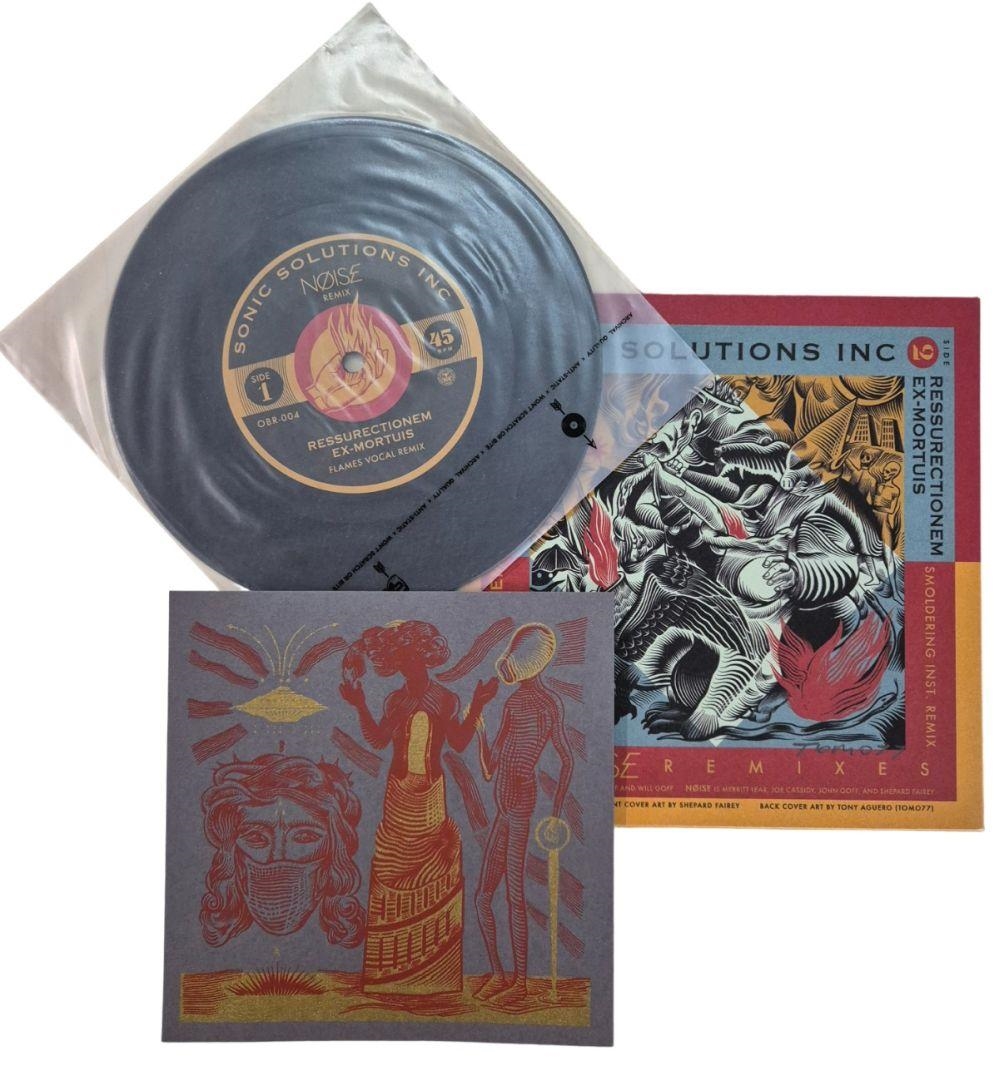 Artwork by Shepard Fairey, Tony Aguero, Remix Ressurectionem ex mortuis, Made of Silkscreen on vinyl
