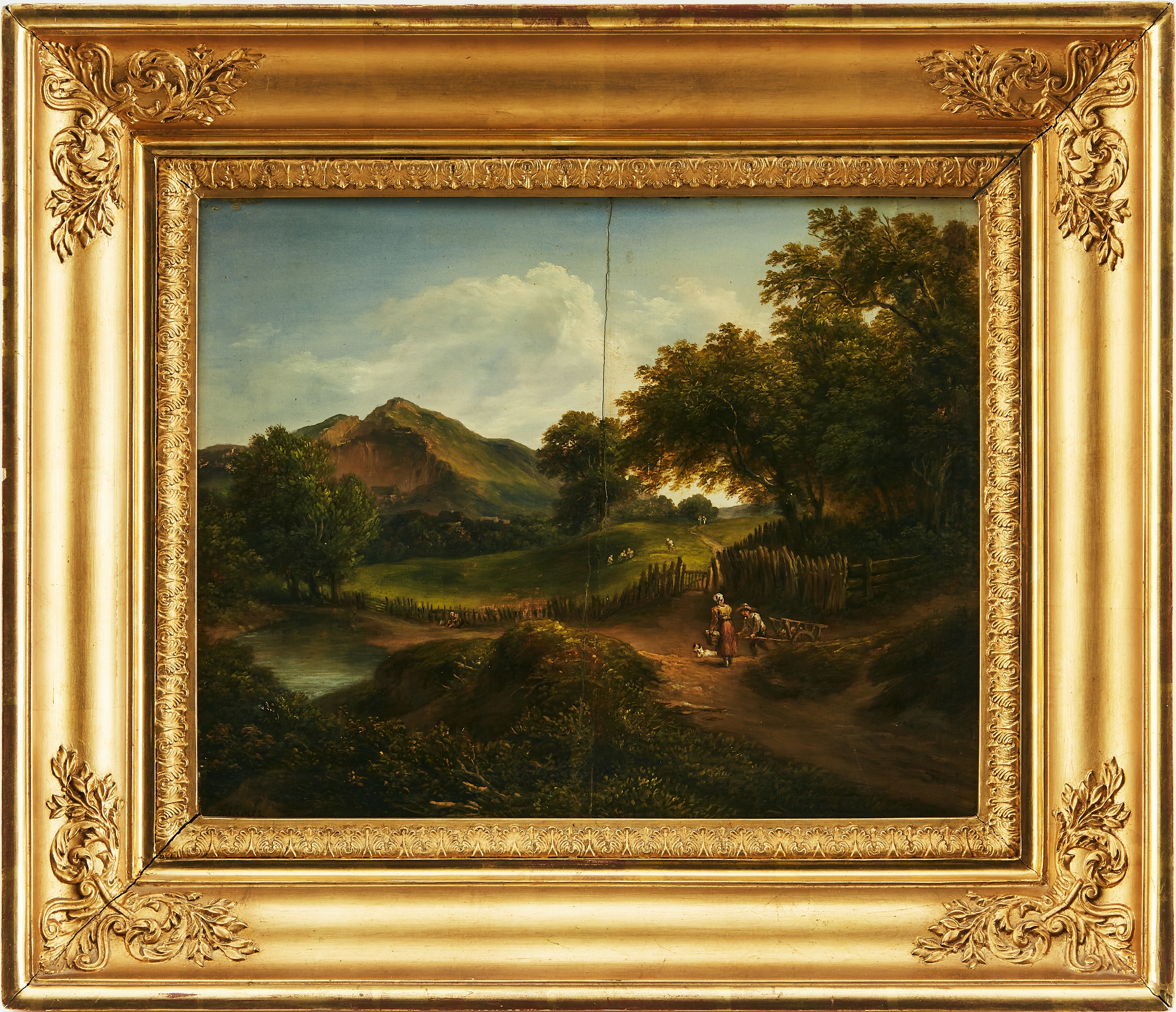 Artwork by Joseph Moessmer, Bergslandskap i grönska, Made of oil on panel