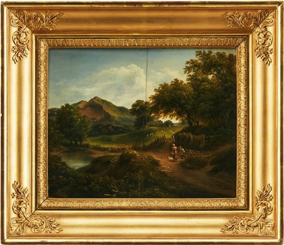 Bergslandskap i grönska by Joseph Moessmer