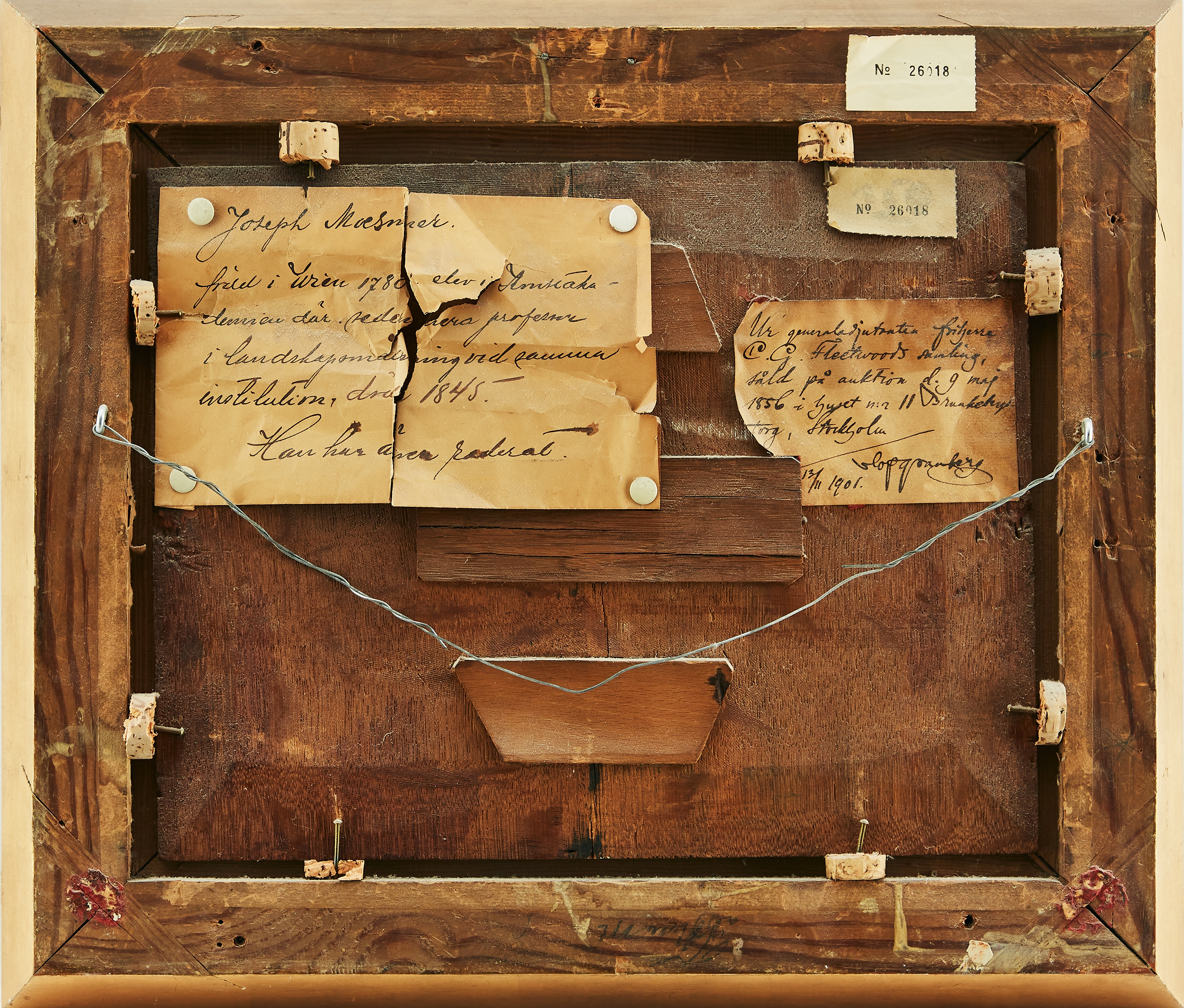 Artwork by Joseph Moessmer, Bergslandskap i grönska, Made of oil on panel