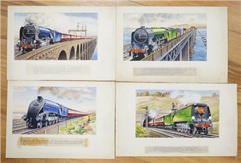 four original watercolours for postcards - Alan Anderson