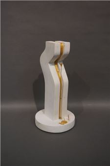 Fabrice FANJOUX (1959)Modernist sculpture in white and gilde - Lot 150 - Fabrice Fanjoux