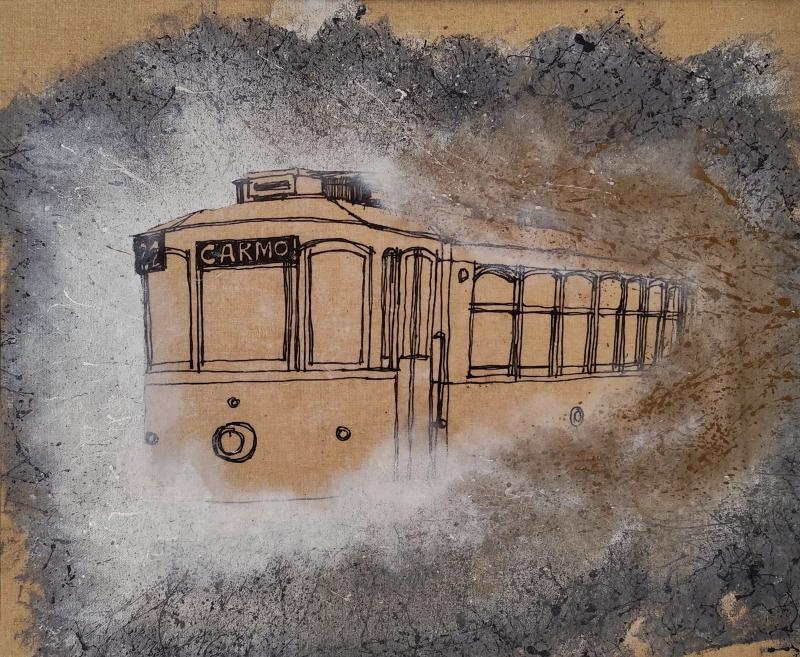 Artwork by Gustavo Sanches, “Foggy Sunrise”, Made of acrílico sobre pano com moldura em mdf