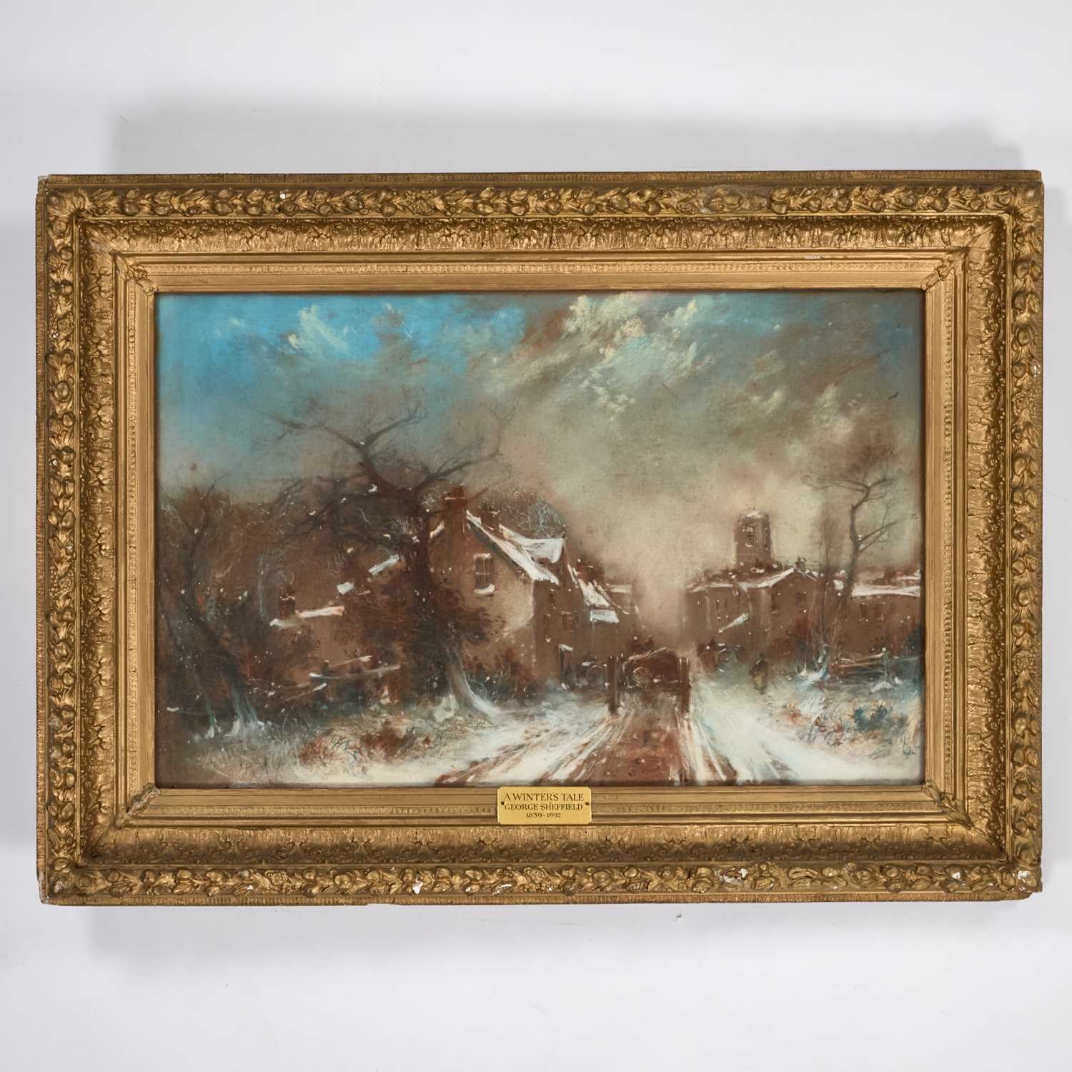 Artwork by George Sheffield, GEORGE SHEFFIELD (1839-1892) A WINTERS TALE, Made of Charcoal and coloured chalks