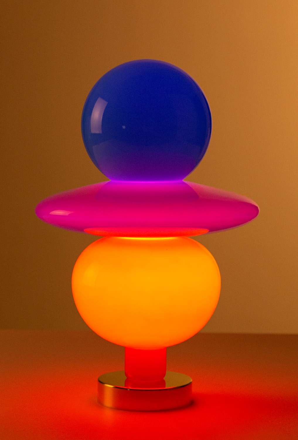 Artwork by Michal Korchowiec, Light sculpture 1.1.6+3, Made of brass, glass