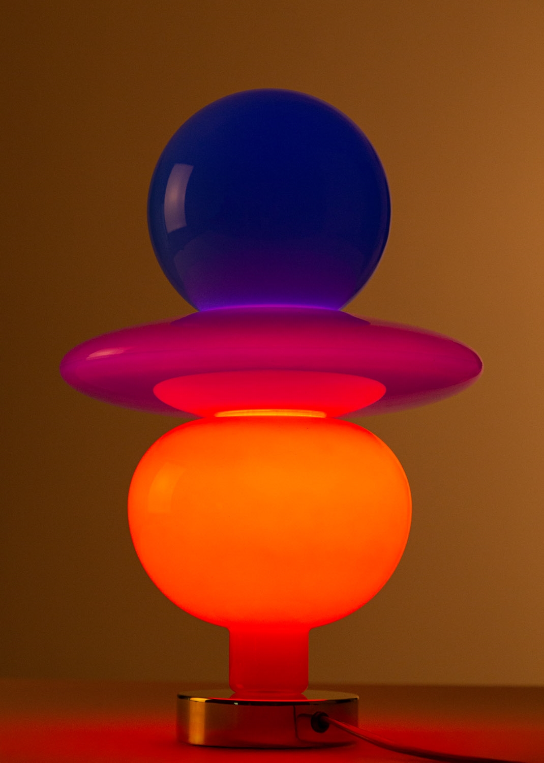 Artwork by Michal Korchowiec, Light sculpture 1.1.6+3, Made of brass, glass