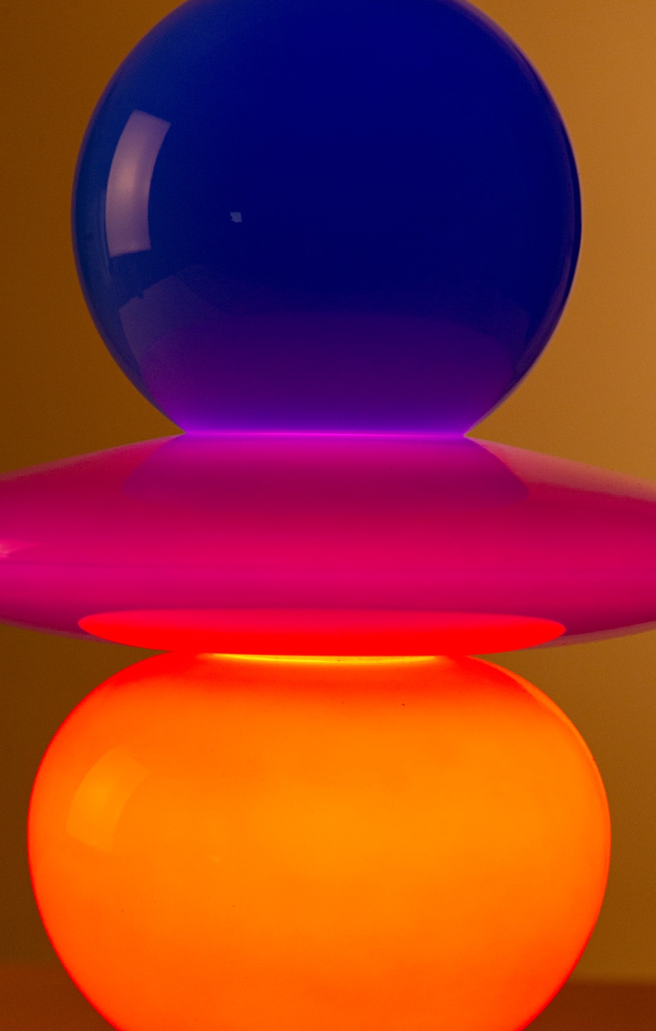 Artwork by Michal Korchowiec, Light sculpture 1.1.6+3, Made of brass, glass