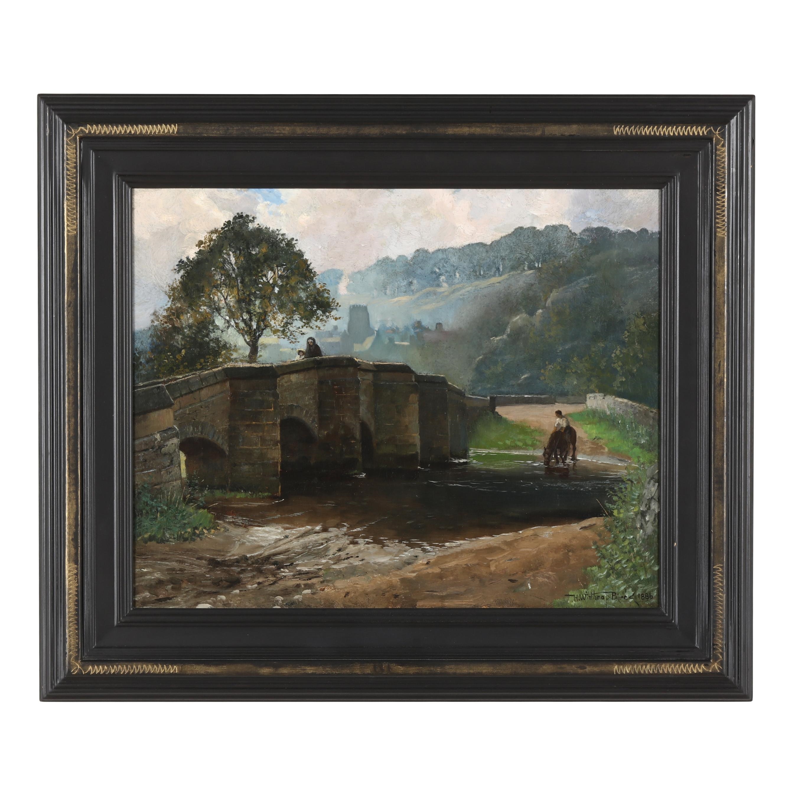 Artwork by H. Winthrop Pierce, Fort Bridge on the Wye, Bakewell, Derbyshire, Made of Oil on canvas