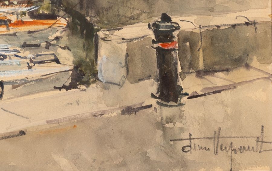 Artwork by Denis Verspecht, Denis VERSPECHT (1919-c.1996, Made of Watercolor heightened with white gouache