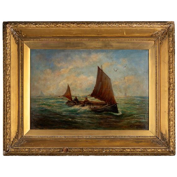 Carl Ludvig Thilson Locher | Fisherman at Sea. | MutualArt