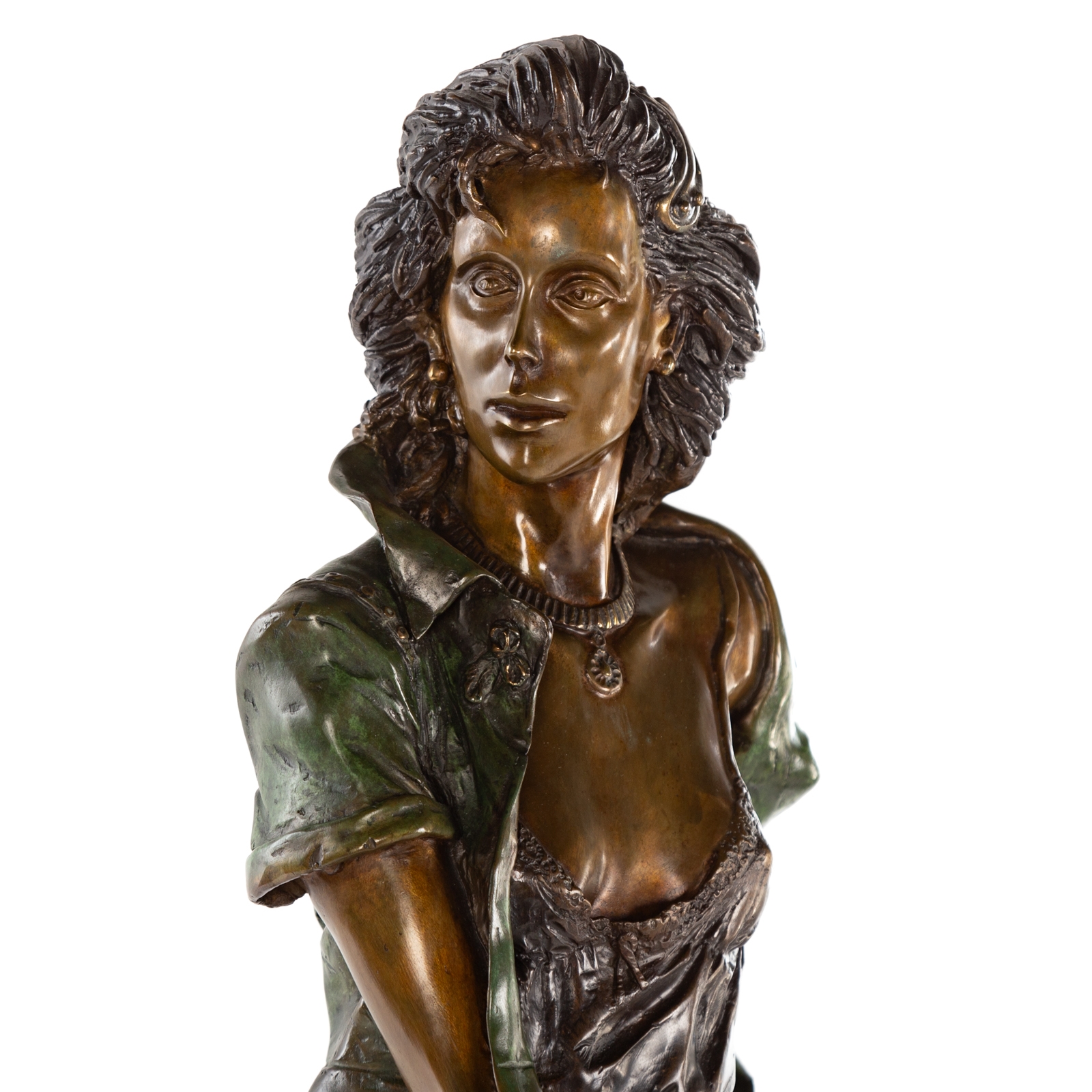 Artwork by Richard Shiloh, Woman with Martini, Made of bronze