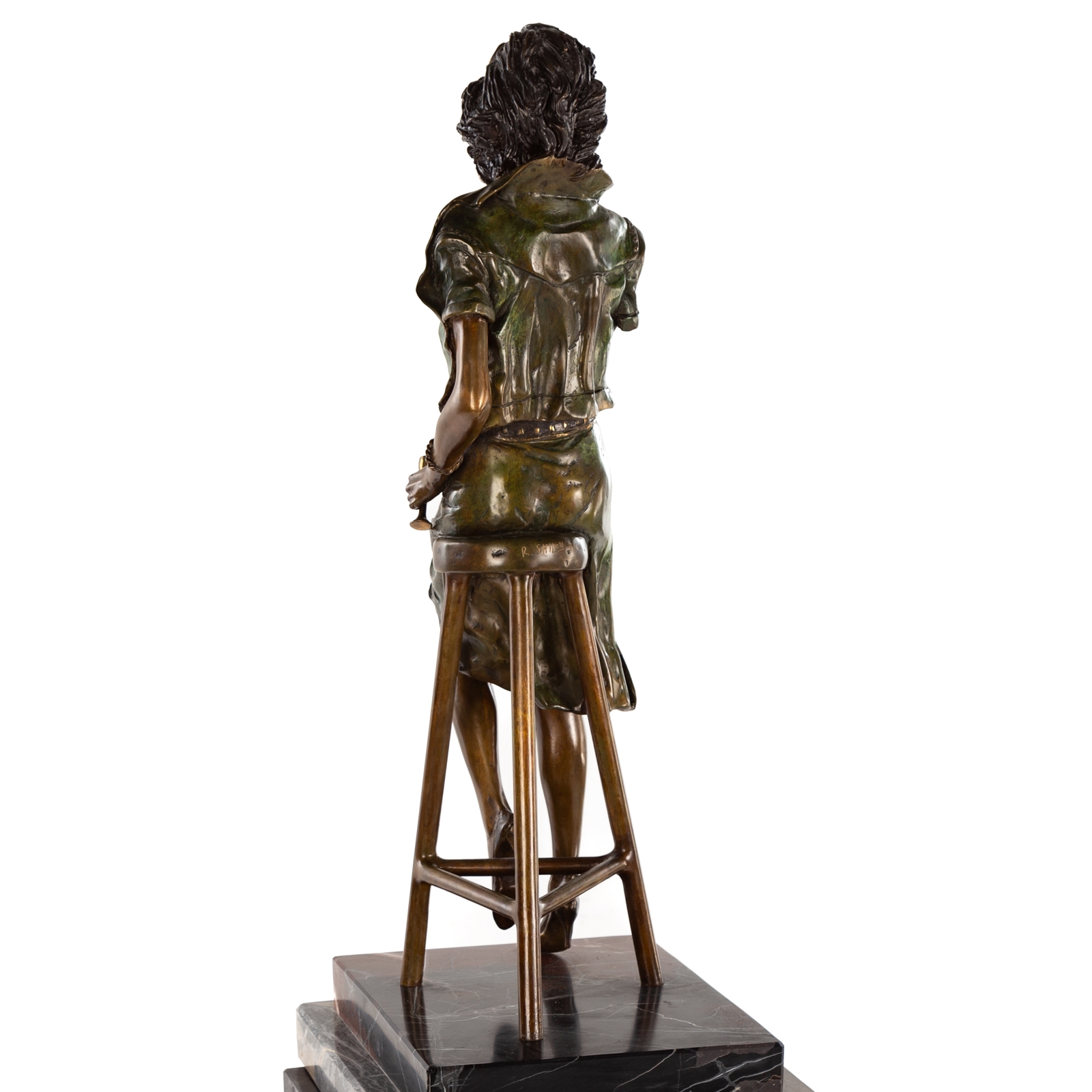 Artwork by Richard Shiloh, Woman with Martini, Made of bronze